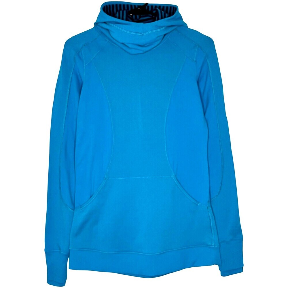 Lululemon Base Runner Hoodie Women 4 Teal Half Micro Macro Surge Long Sleeve Run